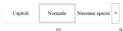 Screen da Word con la schermata degli stili di paragrafo.