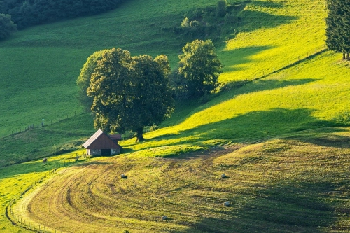 Foto di un paesaggio naturale montano.